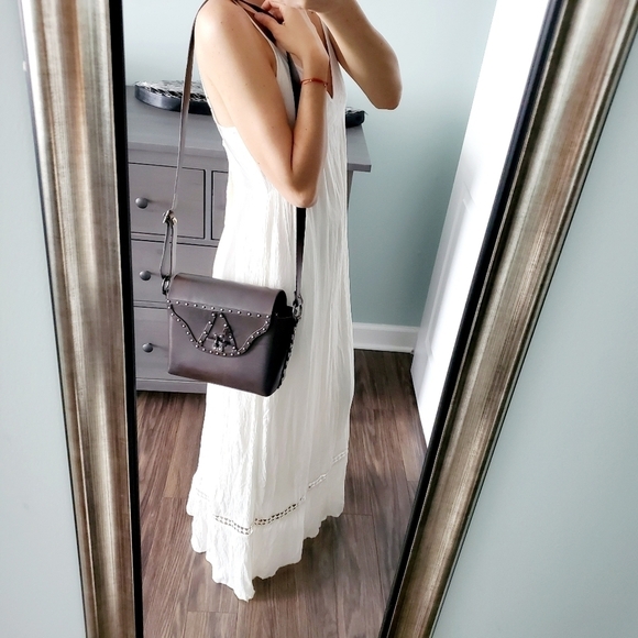 HIGH Everyday Couture Studded Brown Made in Italy Leather Bag - Picture 2 of 10